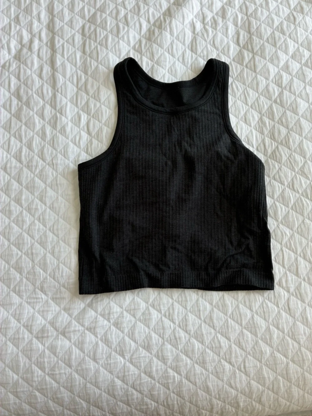 Ebb to Street Black Ribbed racerback Crop Tank Top - Picture 2 of 5
